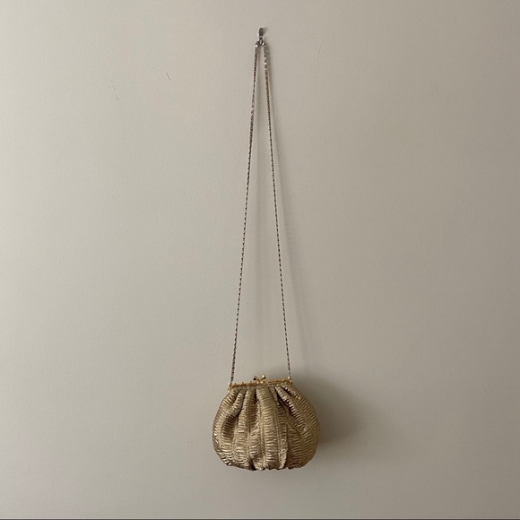 Vintage Handbags - Vintage Gold Mini Bag Scheilan Firenze